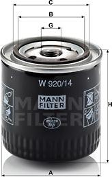 Mann-Filter W 920/14 - Ölfilter alexcarstop-ersatzteile.com