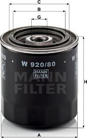 Mann-Filter W 920/80 - Ölfilter alexcarstop-ersatzteile.com