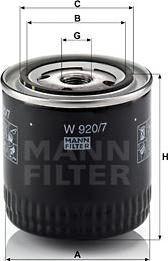 Mann-Filter W 920/7 y - Ölfilter alexcarstop-ersatzteile.com