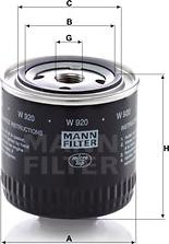 Mann-Filter W 920 - Ölfilter alexcarstop-ersatzteile.com