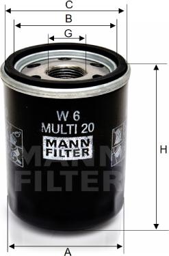 Mann-Filter W 6 MULTI 20 - Ölfilter alexcarstop-ersatzteile.com