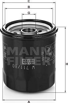 Mann-Filter W 711/80 - Ölfilter alexcarstop-ersatzteile.com