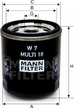 Mann-Filter W 7 MULTI 18 - Ölfilter alexcarstop-ersatzteile.com