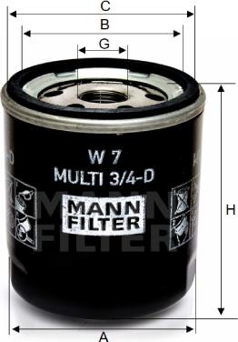 Mann-Filter W 7 MULTI 3/4-D - Ölfilter alexcarstop-ersatzteile.com