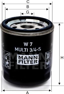 Mann-Filter W 7 MULTI 3/4-S - Ölfilter alexcarstop-ersatzteile.com