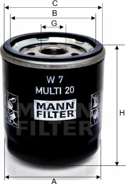 Mann-Filter W 7 MULTI 20 - Ölfilter alexcarstop-ersatzteile.com