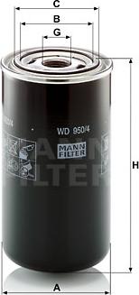 Mann-Filter WD 950/4 - Hydraulikfilter, Automatikgetriebe alexcarstop-ersatzteile.com