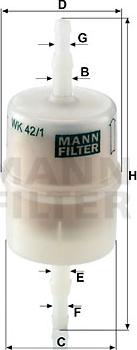 Mann-Filter WK 42/1 - Kraftstofffilter alexcarstop-ersatzteile.com