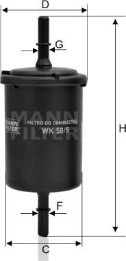 Mann-Filter WK 58/5 - Kraftstofffilter alexcarstop-ersatzteile.com