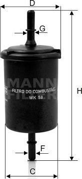 Mann-Filter WK 58 - Kraftstofffilter alexcarstop-ersatzteile.com