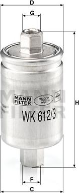 Mann-Filter WK 612/3 - Kraftstofffilter alexcarstop-ersatzteile.com