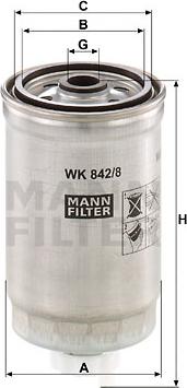 Mann-Filter WK 842/8 - Kraftstofffilter alexcarstop-ersatzteile.com