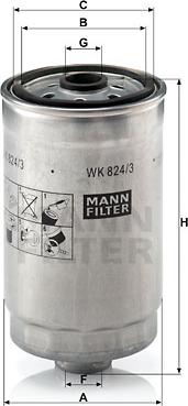 Mann-Filter WK 824/3 - Kraftstofffilter alexcarstop-ersatzteile.com