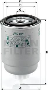 Mann-Filter WK 821 - Kraftstofffilter alexcarstop-ersatzteile.com