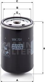 Mann-Filter WK 731 - Kraftstofffilter alexcarstop-ersatzteile.com