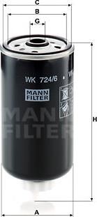 Mann-Filter WK 724/6 - Kraftstofffilter alexcarstop-ersatzteile.com