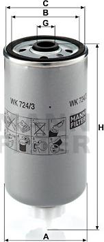 Mann-Filter WK 724/3 - Kraftstofffilter alexcarstop-ersatzteile.com