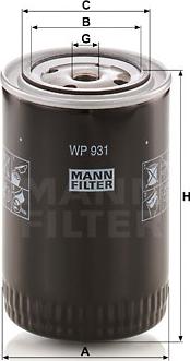 Mann-Filter WP 931 - Ölfilter alexcarstop-ersatzteile.com