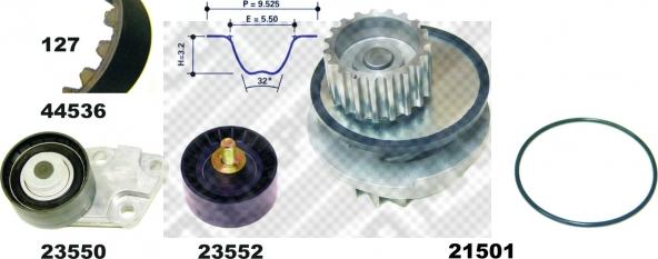 Mapco 41536 - Wasserpumpe + Zahnriemensatz alexcarstop-ersatzteile.com