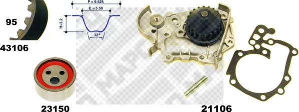 Mapco 41106 - Wasserpumpe + Zahnriemensatz alexcarstop-ersatzteile.com