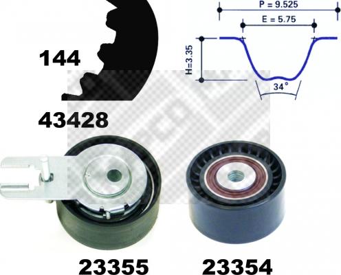 Mapco 23400 - Zahnriemensatz alexcarstop-ersatzteile.com