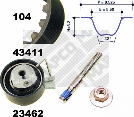 Mapco 23411 - Zahnriemensatz alexcarstop-ersatzteile.com