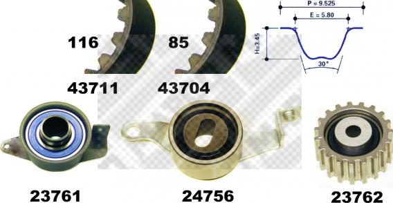 Mapco 23633 - Zahnriemensatz alexcarstop-ersatzteile.com