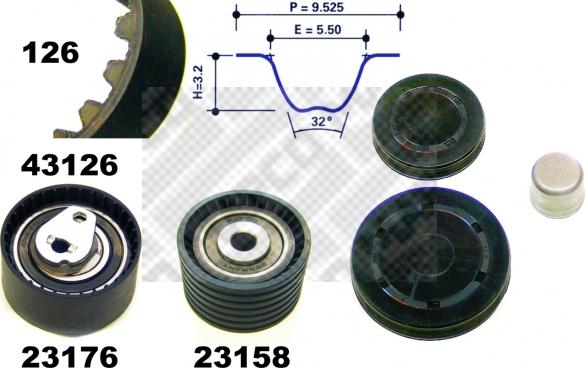 Mapco 23126 - Zahnriemensatz alexcarstop-ersatzteile.com