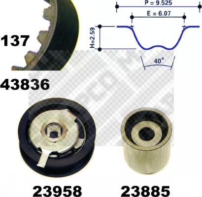 Mapco 23836 - Zahnriemensatz alexcarstop-ersatzteile.com