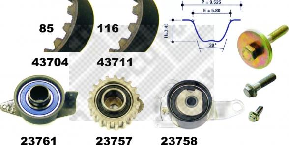 Mapco 23712 - Zahnriemensatz alexcarstop-ersatzteile.com