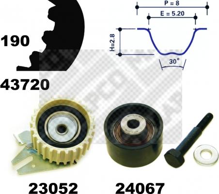 Mapco 23720 - Zahnriemensatz alexcarstop-ersatzteile.com