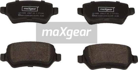 Maxgear 19-0450 - Bremsbelagsatz, Scheibenbremse alexcarstop-ersatzteile.com