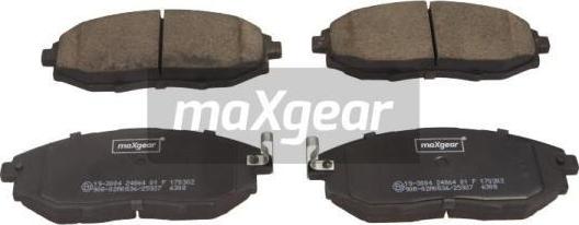 Maxgear 19-3004 - Bremsbelagsatz, Scheibenbremse alexcarstop-ersatzteile.com