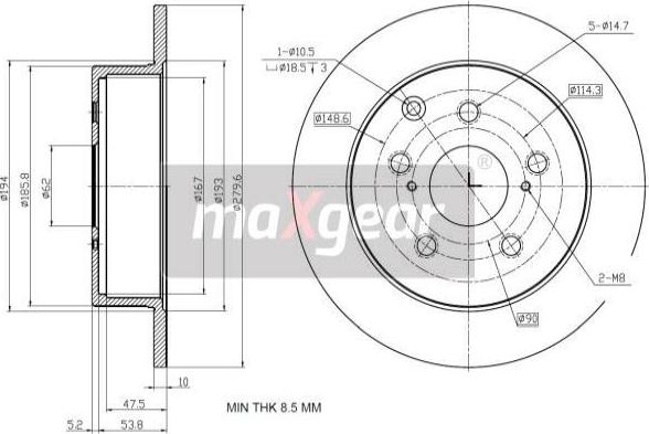 Maxgear 19-2353 - Bremsscheibe alexcarstop-ersatzteile.com