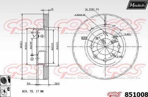 Maxtech 851008.6060 - Bremsscheibe alexcarstop-ersatzteile.com