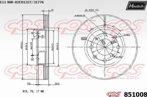 Maxtech 851008.0000 - Bremsscheibe alexcarstop-ersatzteile.com