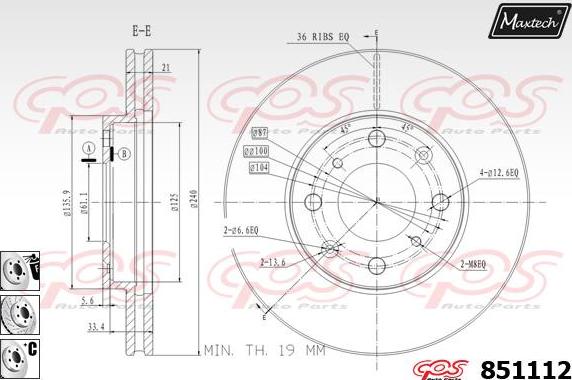 Maxtech 851008 - Bremsscheibe alexcarstop-ersatzteile.com