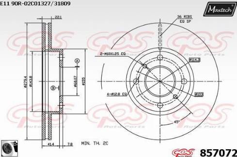 Maxtech 857072.0060 - Bremsscheibe alexcarstop-ersatzteile.com