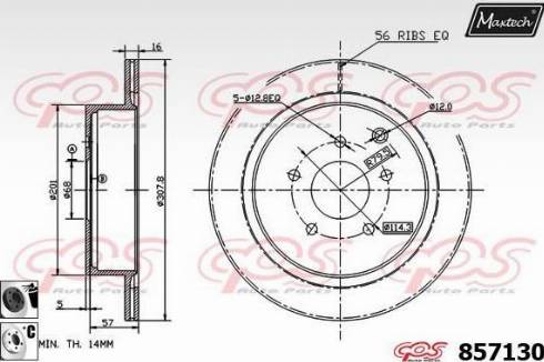 Maxtech 857130.6060 - Bremsscheibe alexcarstop-ersatzteile.com