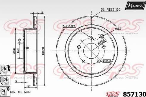 Maxtech 857130.6880 - Bremsscheibe alexcarstop-ersatzteile.com