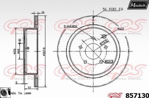 Maxtech 857130.0060 - Bremsscheibe alexcarstop-ersatzteile.com