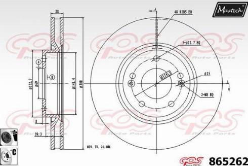 Maxtech 865262.6060 - Bremsscheibe alexcarstop-ersatzteile.com