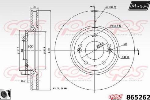 Maxtech 865262.0060 - Bremsscheibe alexcarstop-ersatzteile.com