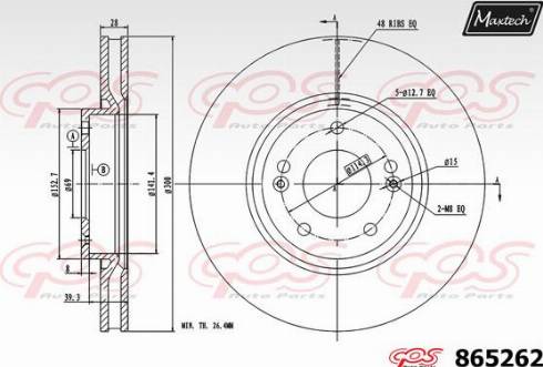 Maxtech 865262.0000 - Bremsscheibe alexcarstop-ersatzteile.com