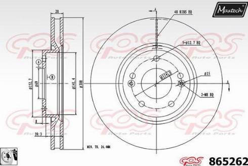 Maxtech 865262.0080 - Bremsscheibe alexcarstop-ersatzteile.com