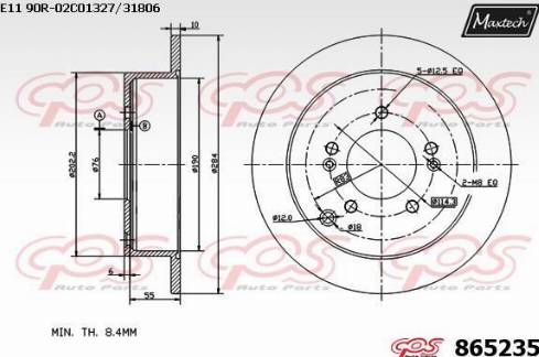 Maxtech 865235.0000 - Bremsscheibe alexcarstop-ersatzteile.com