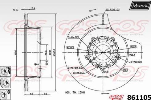 Maxtech 861105.6980 - Bremsscheibe alexcarstop-ersatzteile.com