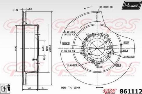 Maxtech 861112.0080 - Bremsscheibe alexcarstop-ersatzteile.com