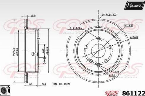 Maxtech 861122.0060 - Bremsscheibe alexcarstop-ersatzteile.com