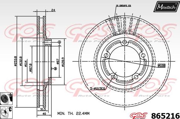 Maxtech 861122 - Bremsscheibe alexcarstop-ersatzteile.com